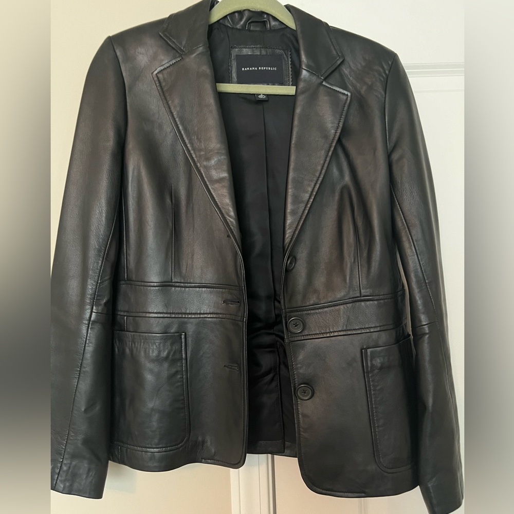 Banana Republic Real Authentic Leather Blazer - Classic size small